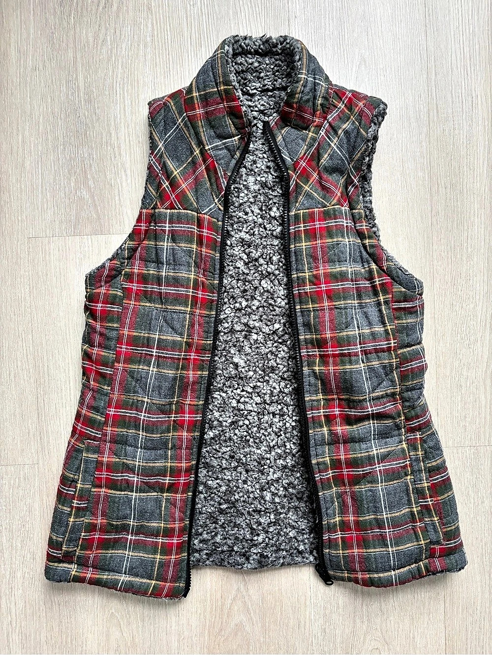 Women’s Maurice’s Reversible Plaid Sherpa Vest